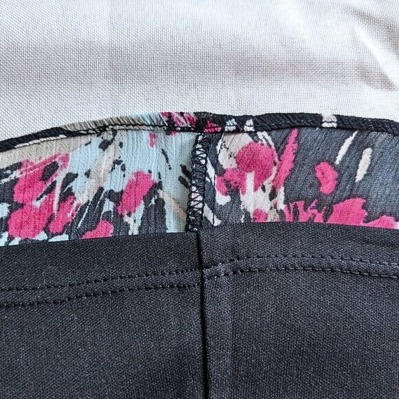 BANANA REPUBLIC Navy Pink Cutout Back Cool Combo Printed Lined Midi Dress Size 4 - Picture 6 of 9